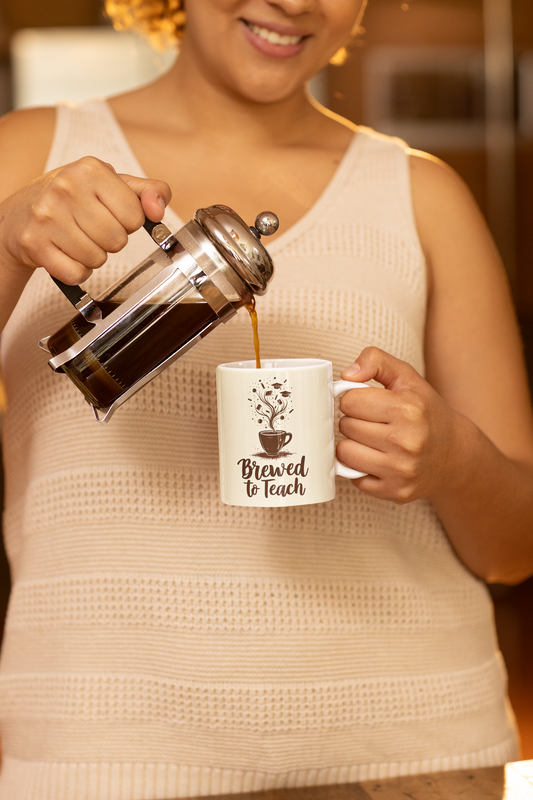 “Brewed to Teach” – 11oz Coffee Mug for Smart Teachers